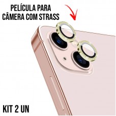 Película de Câmera Strass iPhone 16 e 16 Plus - Dourada